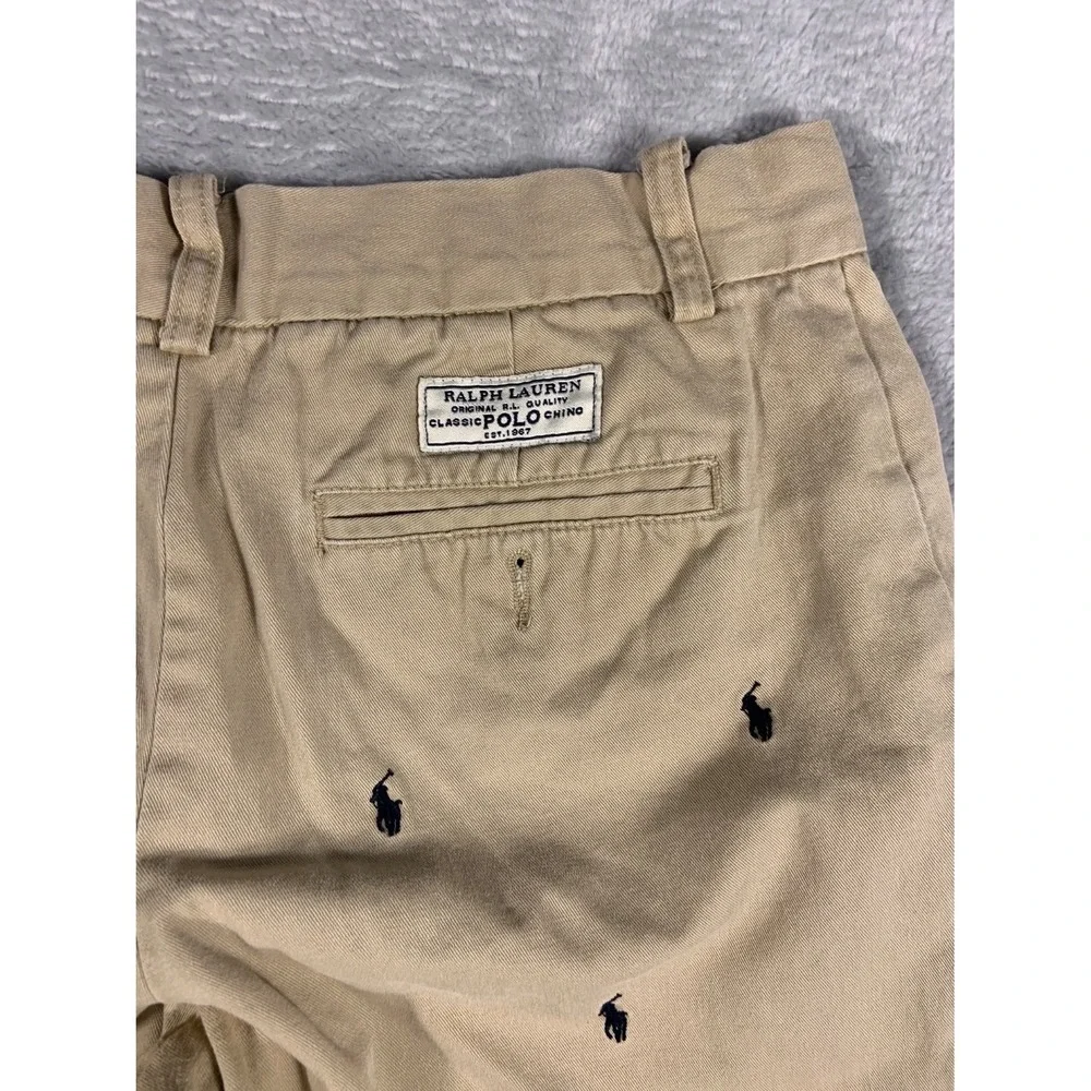 Polo Ralph Lauren Boys Chino Shorts 16 Tan Classic Pony Logo RN